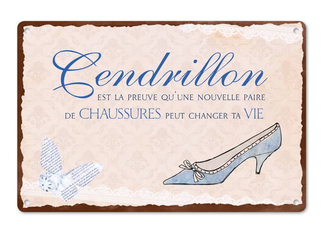 PLAQUE METAL "CENDRILLON"