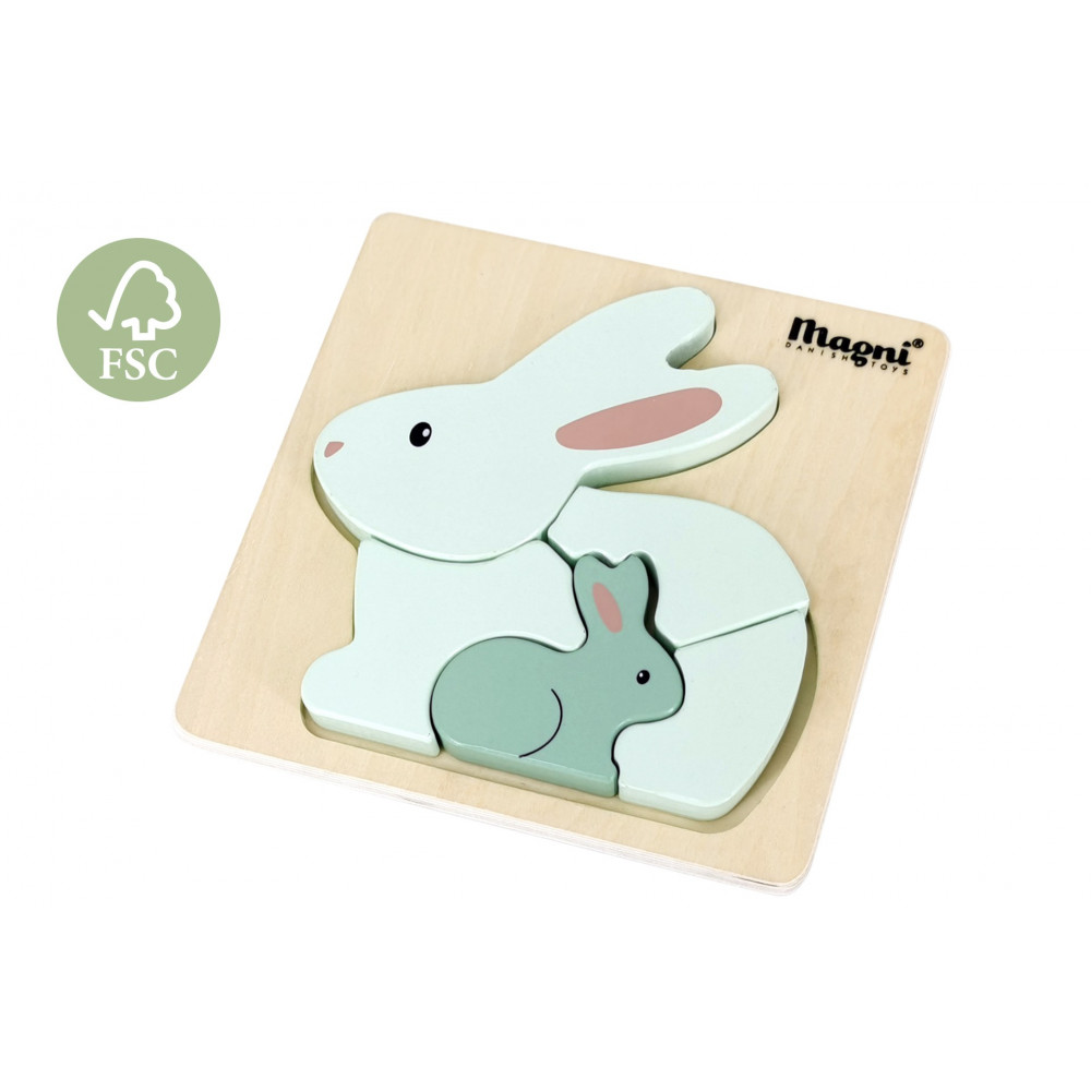 Puzzle lapin en bois